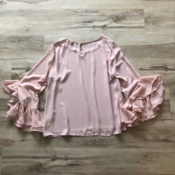 Chic Ruffle Sleeve Blouse in Soft Pink - Picture 6 of 8